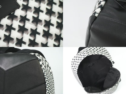 JIMMY CHOO ウィルマー ハウンドトゥース リュックサック ブラック ホワイト