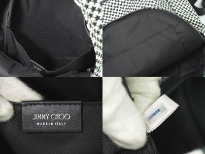 JIMMY CHOO ウィルマー ハウンドトゥース リュックサック ブラック ホワイト