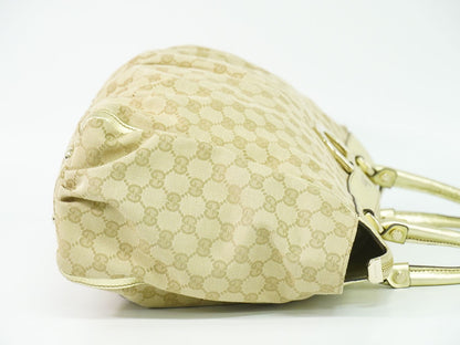 GUCCI GGキャンバス トートバッグ ベージュ ゴールド 190248