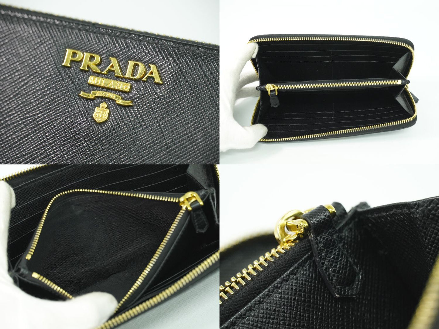 PRADA サフィアーノ レザー 長財布 ブラック