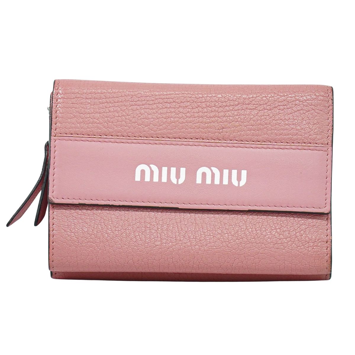 MIU MIU ロゴ 折財布 ピンク