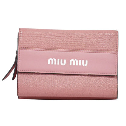 MIU MIU ロゴ 折財布 ピンク
