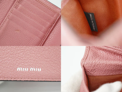 MIU MIU ロゴ 折財布 ピンク