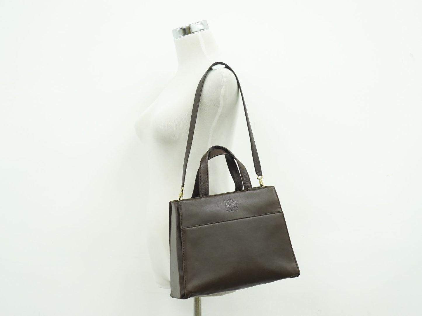 LOEWE アナグラム 2WAY ショルダーバッグ ブラウン