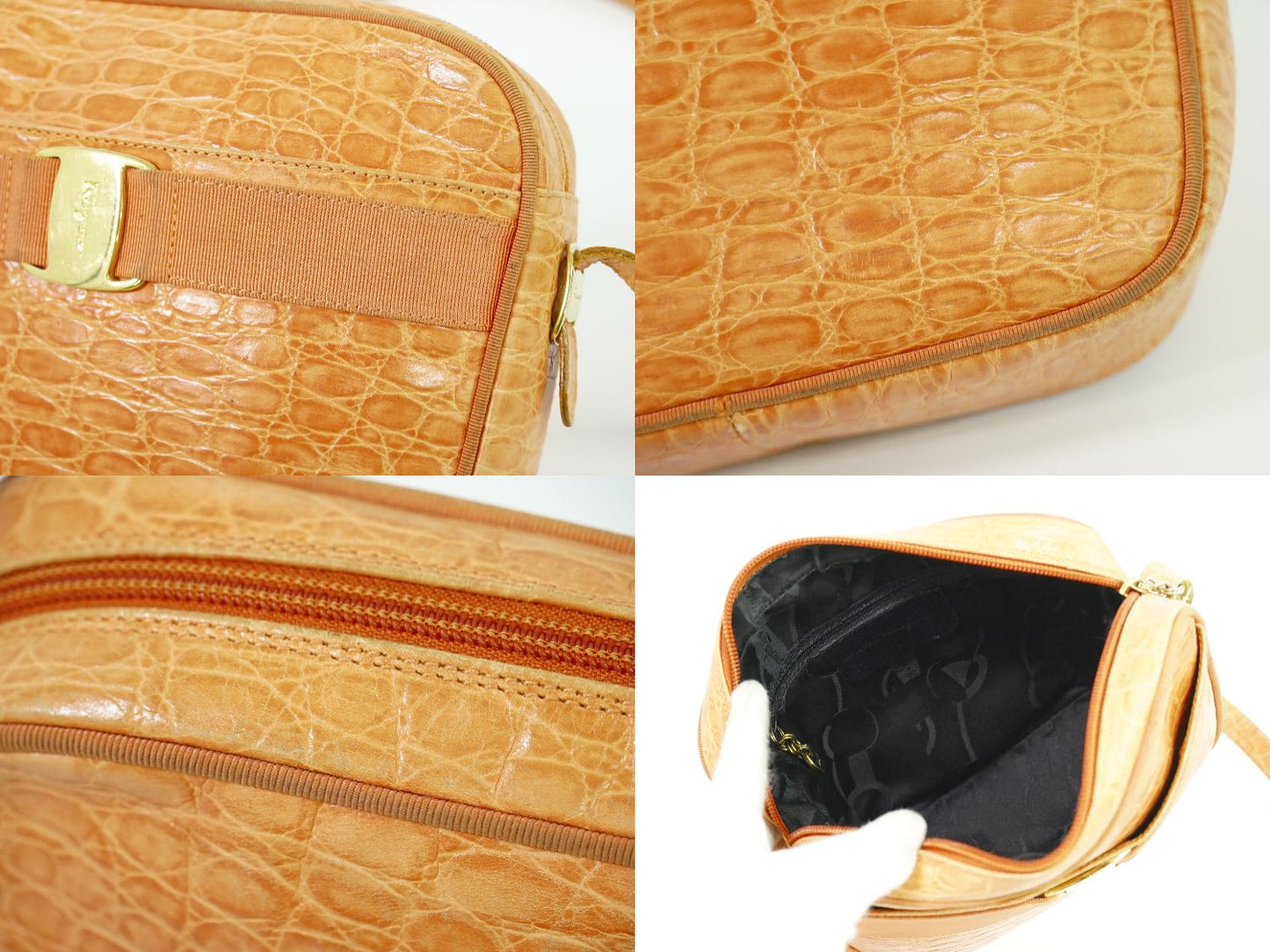 Salvatore Ferragamo ヴァラ ショルダーバッグ オレンジ