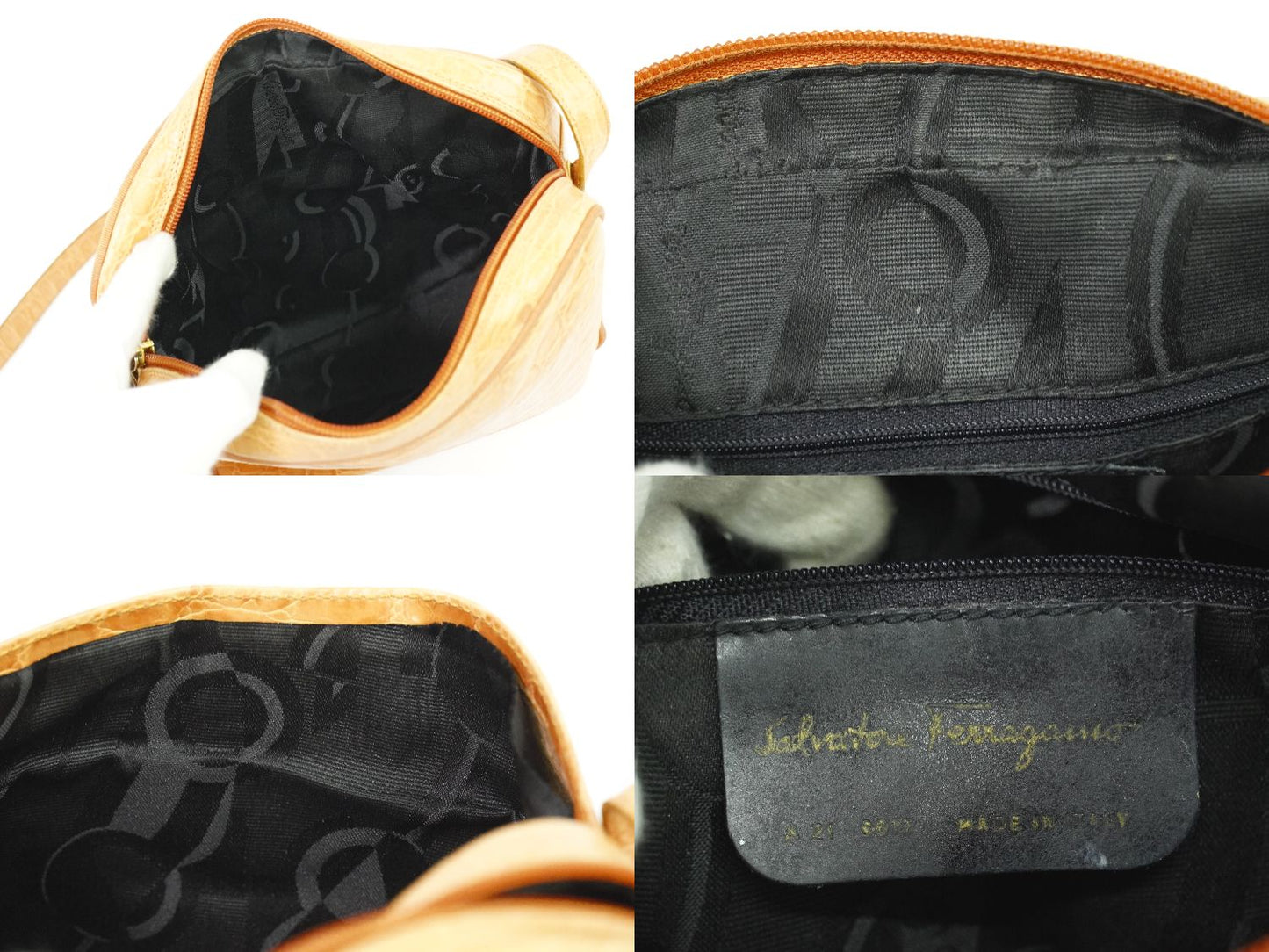 Salvatore Ferragamo ヴァラ ショルダーバッグ オレンジ