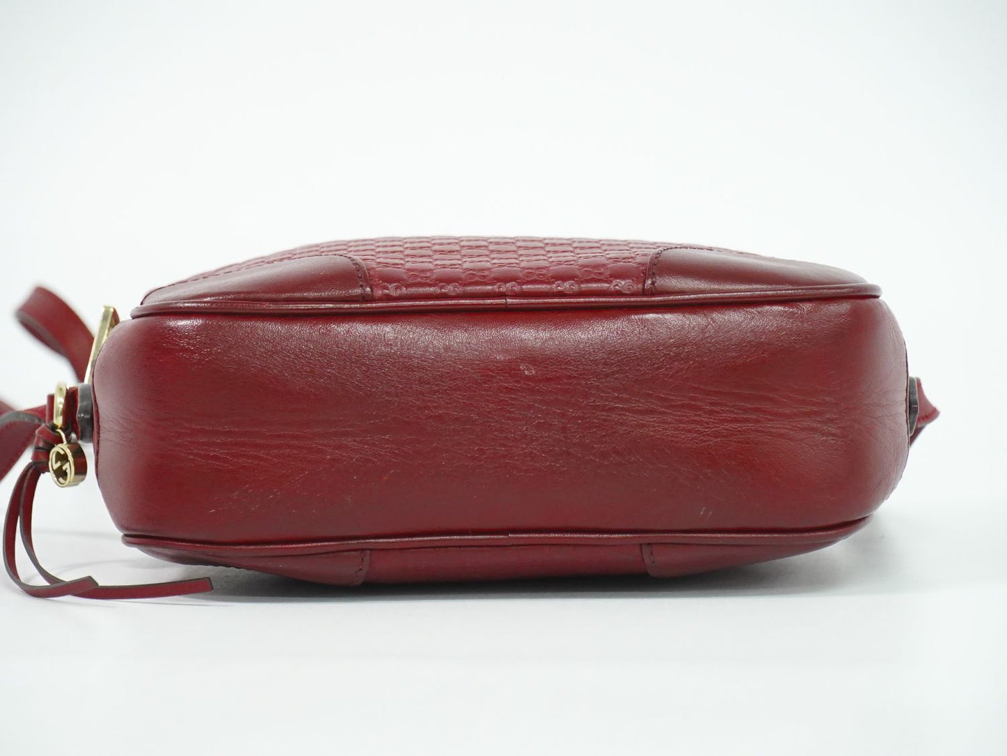 GUCCI マイクログッチシマ レザー ショルダーバッグ レッド 449413