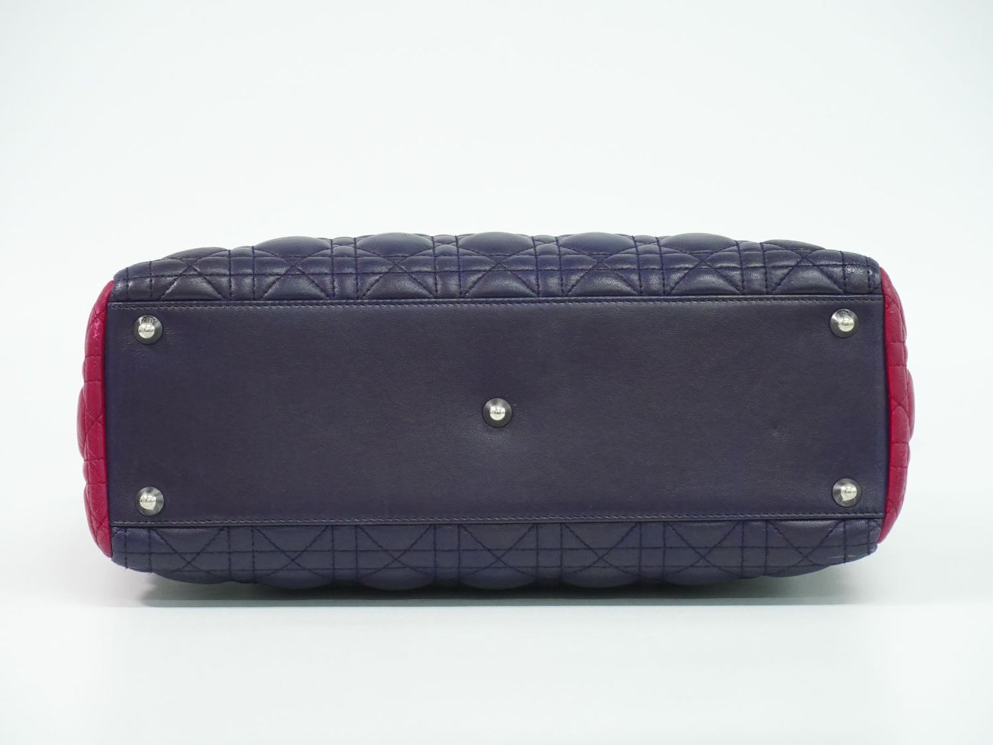 Christian Dior レディディオール カナージュ 2WAY ショルダーバッグ ネイビー ピンク ブルー