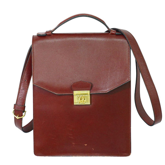 Cartier マストライン 2WAY ショルダーバッグ ボルドー