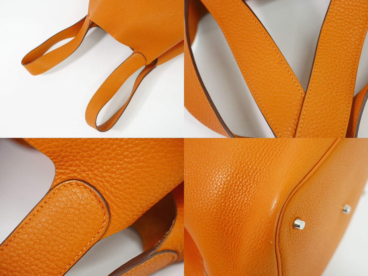 HERMES ピコタンロック GM ハンドバッグ □N刻 2010年 オレンジ