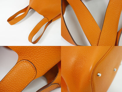 HERMES ピコタンロック GM ハンドバッグ □N刻 2010年 オレンジ