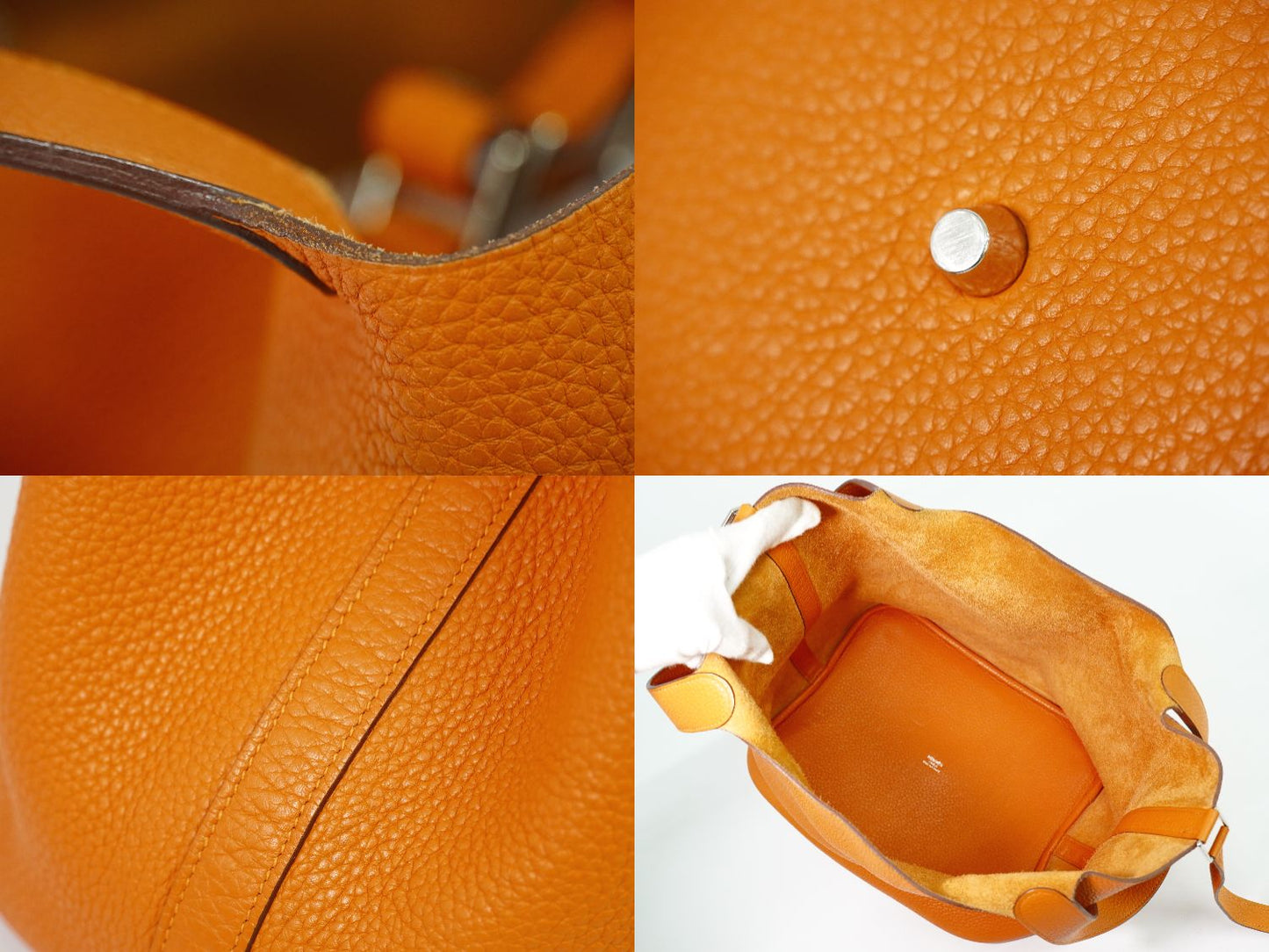 HERMES ピコタンロック GM ハンドバッグ □N刻 2010年 オレンジ