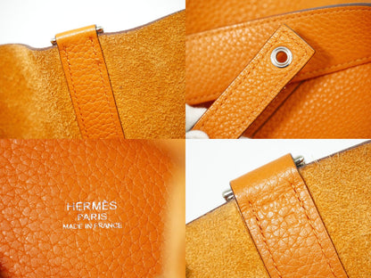 HERMES ピコタンロック GM ハンドバッグ □N刻 2010年 オレンジ