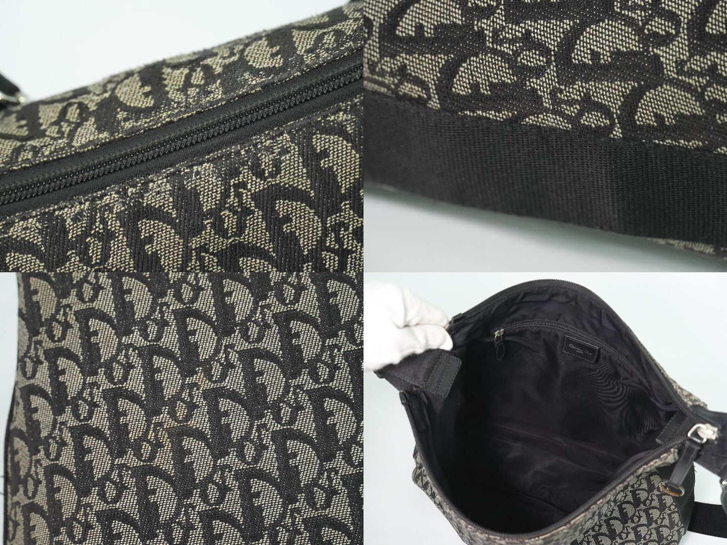 Christian Dior トロッター ショルダーバッグ グレー ブラック