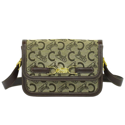 CELINE Cサルキー 馬車金具 ショルダーバッグ ベージュ ブラウン