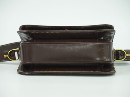 CELINE Cサルキー 馬車金具 ショルダーバッグ ベージュ ブラウン