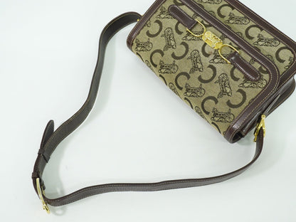 CELINE Cサルキー 馬車金具 ショルダーバッグ ベージュ ブラウン