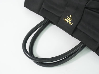 PRADA テスート リボン トートバッグ ブラック BN1601