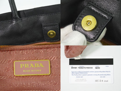 PRADA テスート リボン トートバッグ ブラック BN1601