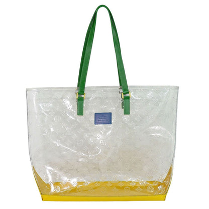 LOUIS VUITTON カバ ブラジル モノグラム ビニール レザー ショルダーバッグ クリア イエロー M99089