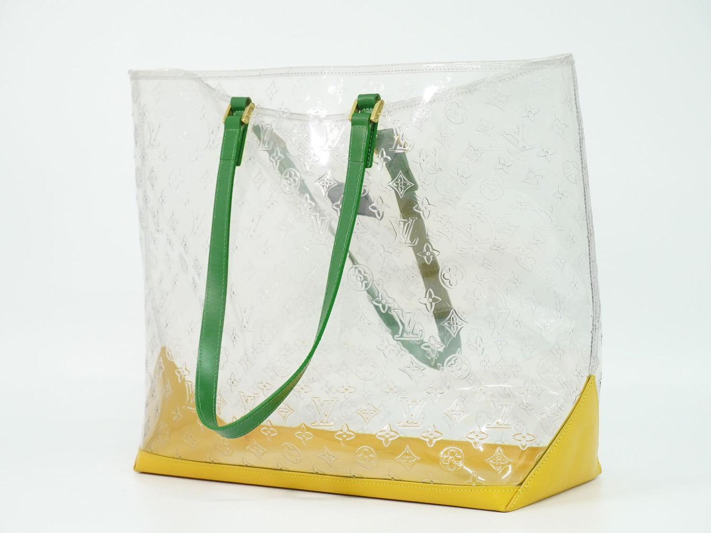 LOUIS VUITTON カバ ブラジル モノグラム ビニール レザー ショルダーバッグ クリア イエロー M99089