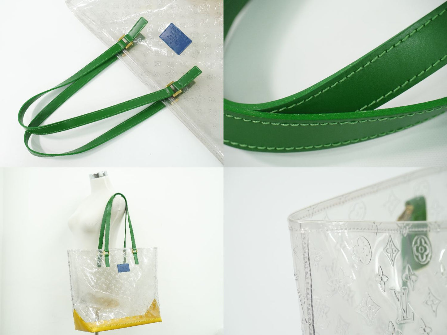 LOUIS VUITTON カバ ブラジル モノグラム ビニール レザー ショルダーバッグ クリア イエロー M99089