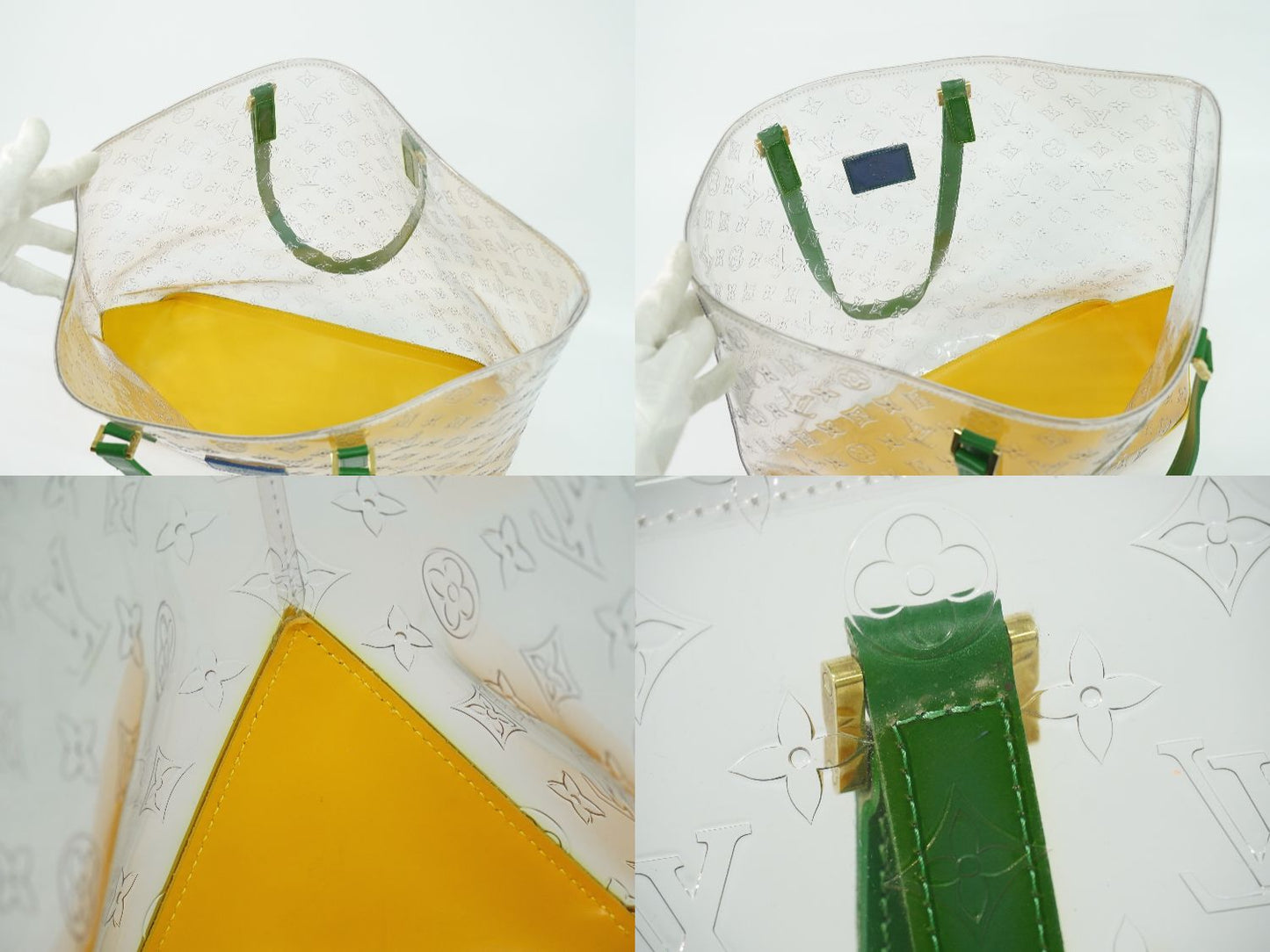 LOUIS VUITTON カバ ブラジル モノグラム ビニール レザー ショルダーバッグ クリア イエロー M99089