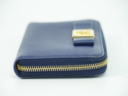 PRADA リボン サフィアーノ 長財布 ネイビー