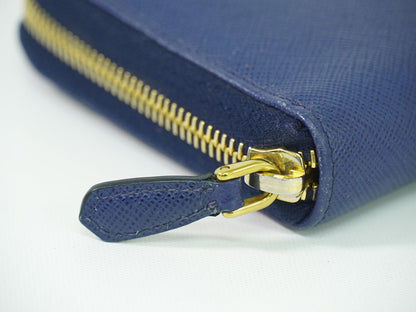 PRADA リボン サフィアーノ 長財布 ネイビー