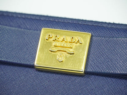 PRADA リボン サフィアーノ 長財布 ネイビー