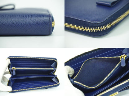 PRADA リボン サフィアーノ 長財布 ネイビー