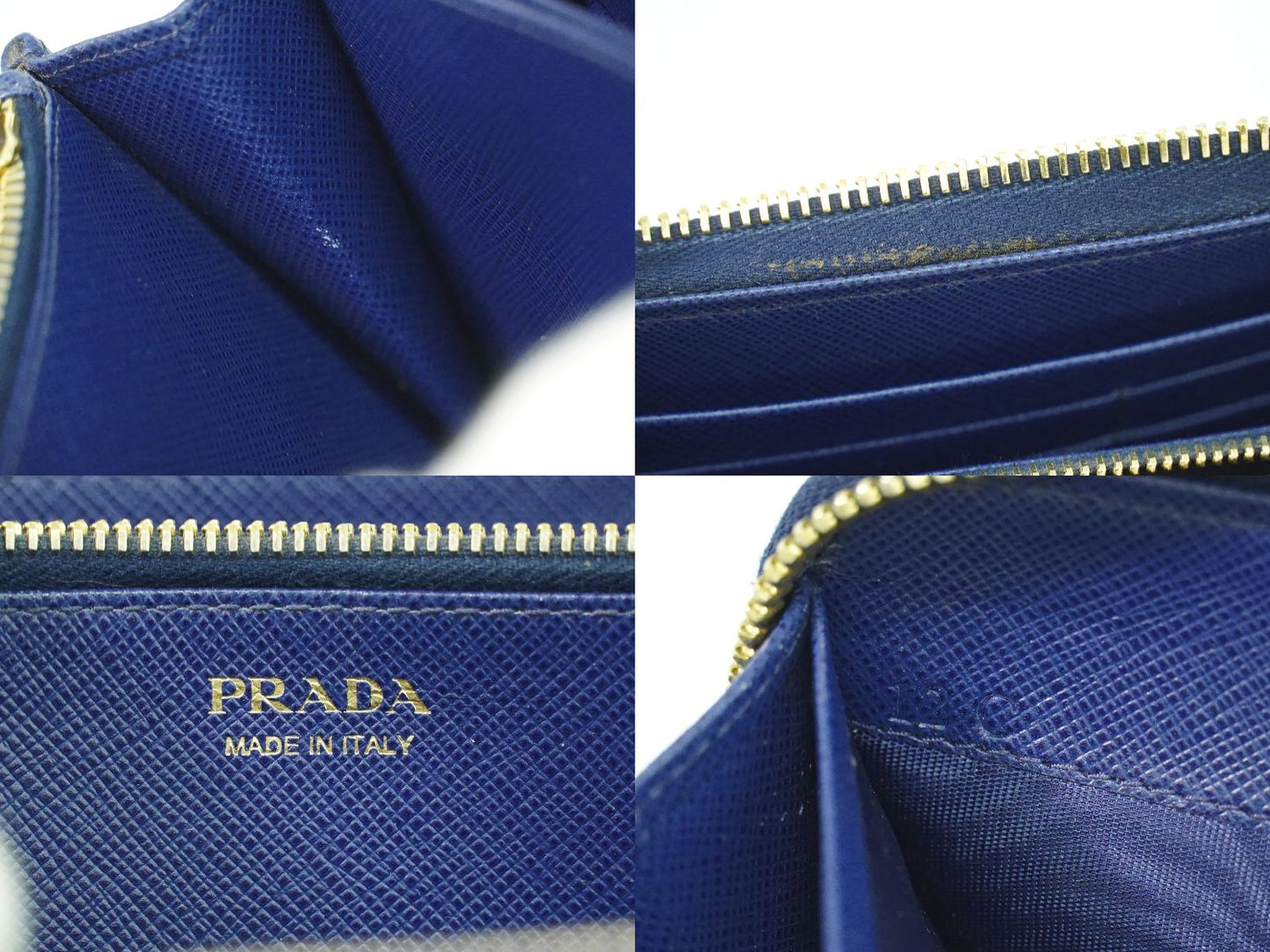 PRADA リボン サフィアーノ 長財布 ネイビー