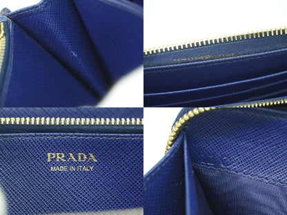 PRADA リボン サフィアーノ 長財布 ネイビー