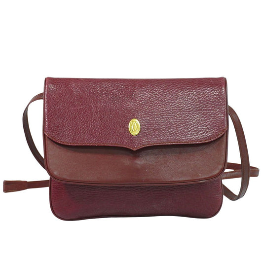 Cartier マストライン ショルダーバッグ ボルドー