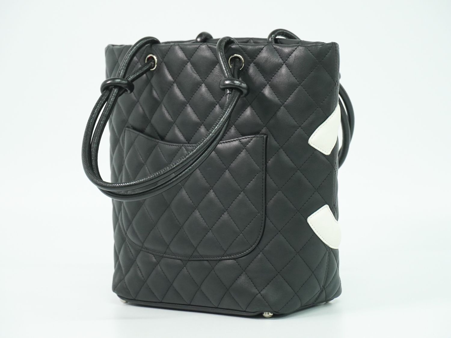 CHANEL トートバッグ ブラック/ホワイト CHANEL ココマーク ミディアム トートバッグ ブラック ホワイト