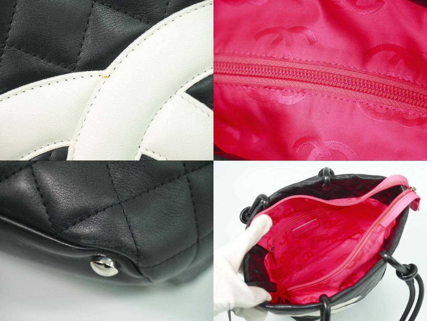 CHANEL ココマーク ミディアム トートバッグ ブラック ホワイト