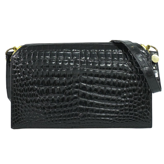 Christian Dior クロコダイル ショルダーバッグ ブラック