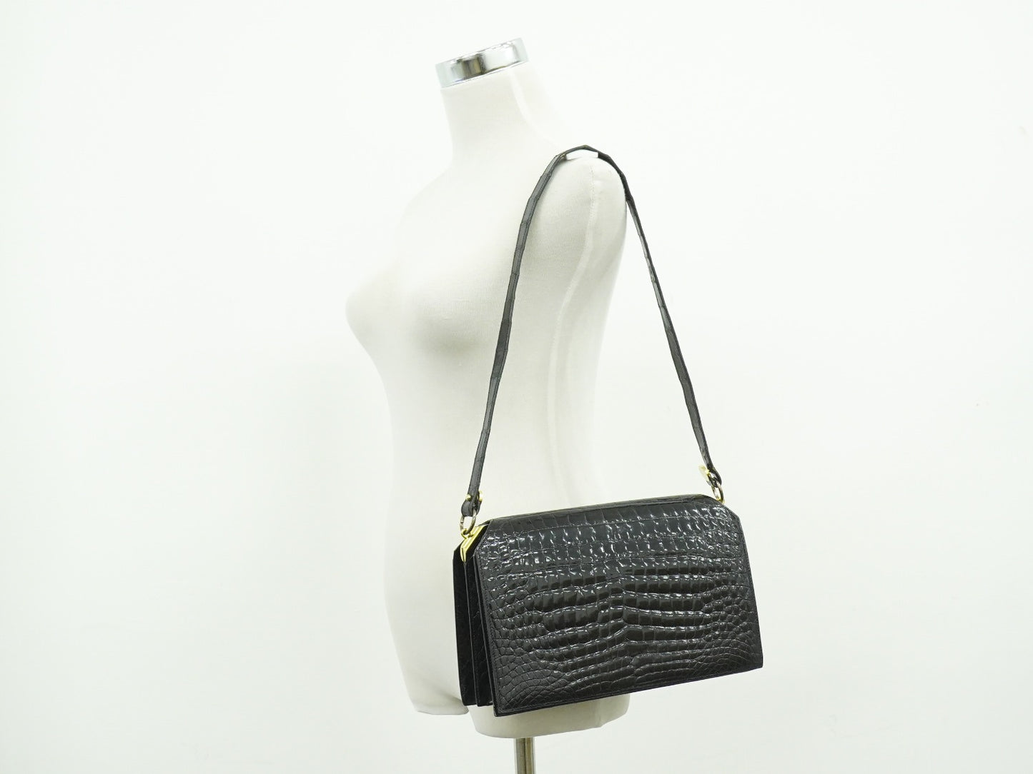 Christian Dior クロコダイル ショルダーバッグ ブラック