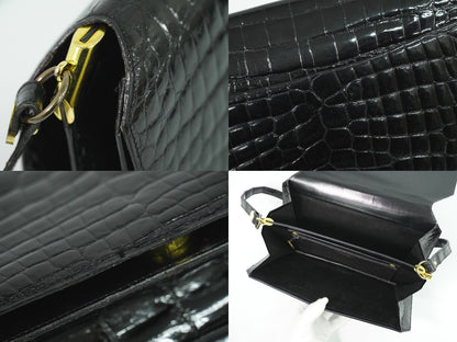 Christian Dior クロコダイル ショルダーバッグ ブラック
