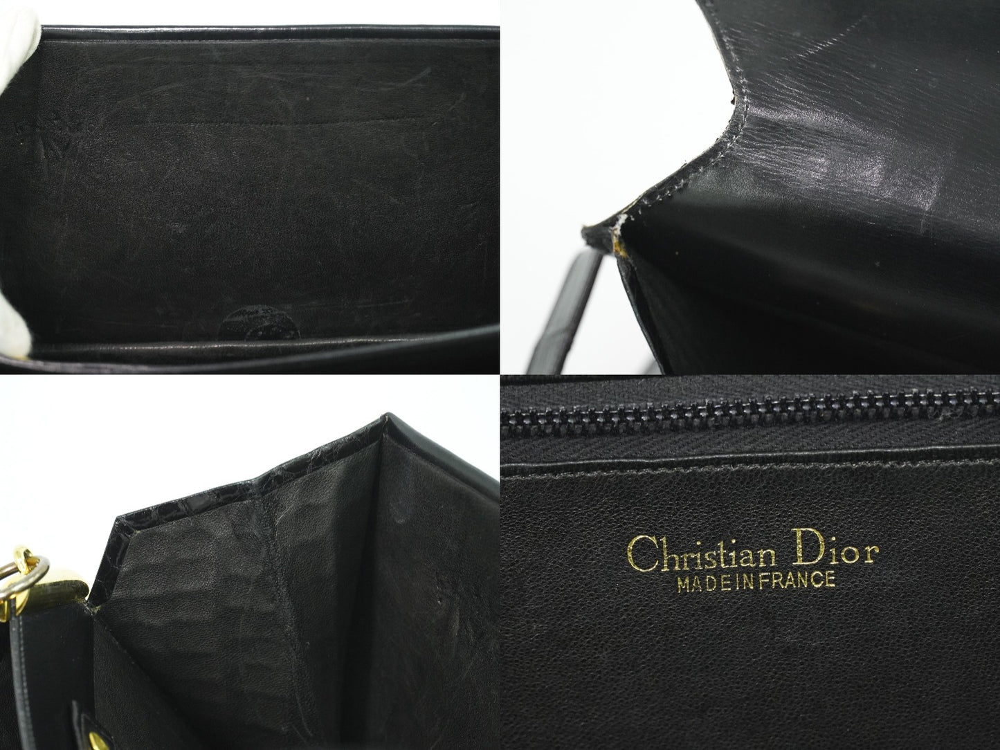 Christian Dior クロコダイル ショルダーバッグ ブラック