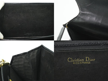 Christian Dior クロコダイル ショルダーバッグ ブラック