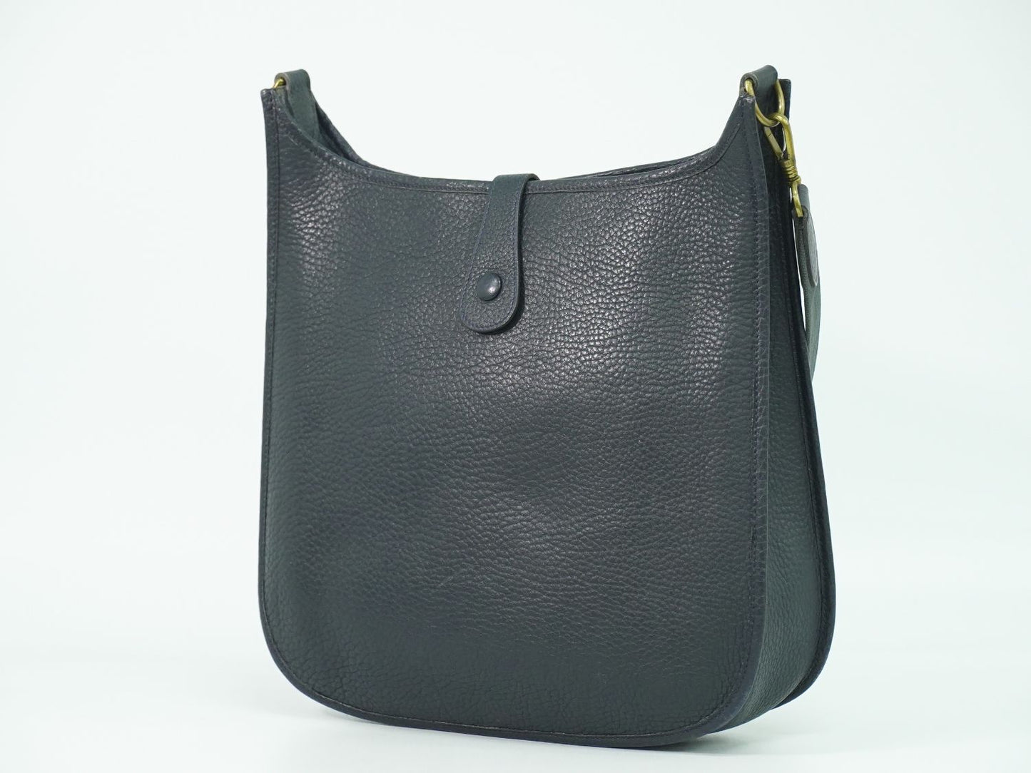 HERMES エヴリン 1 GM アルデンヌ ショルダーバッグ 〇T刻 1990年 ネイビー