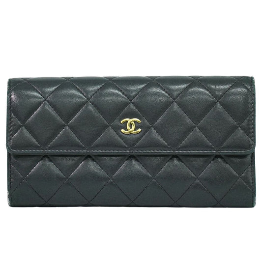 CHANEL シャネル ココマーク マトラッセ 長財布 ブラック