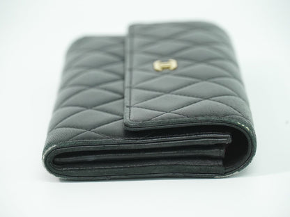 CHANEL シャネル ココマーク マトラッセ 長財布 ブラック