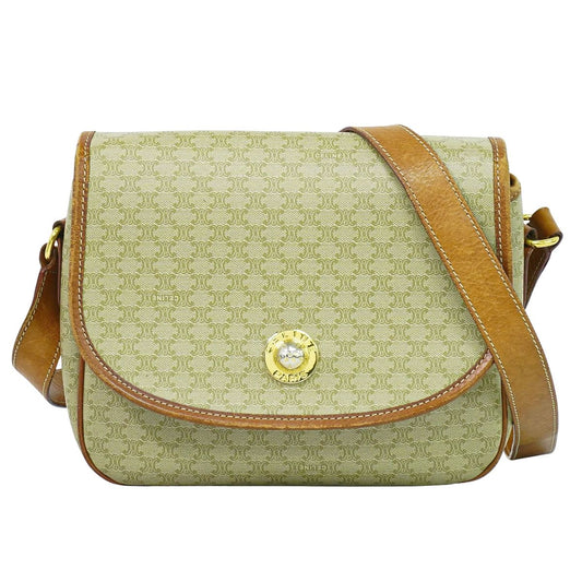 CELINE マカダム ショルダーバッグ ベージュ