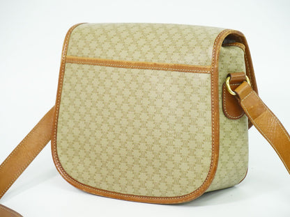 CELINE マカダム ショルダーバッグ ベージュ
