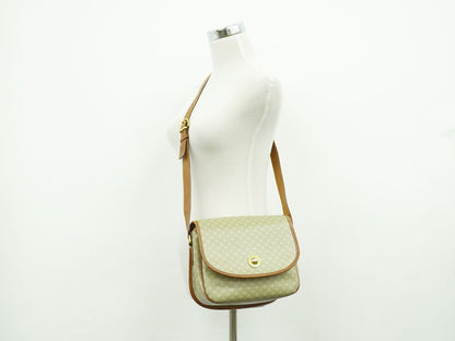 CELINE マカダム ショルダーバッグ ベージュ