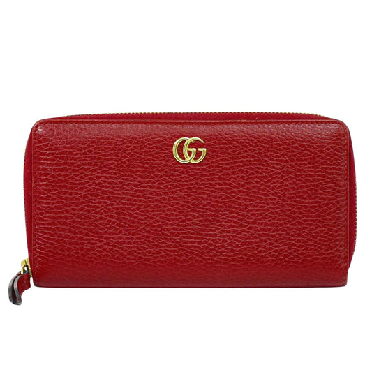 GUCCI GGマーモント 長財布 レッド 456117