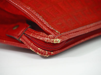 FENDI ズッキーノ クラッチバッグ レッド