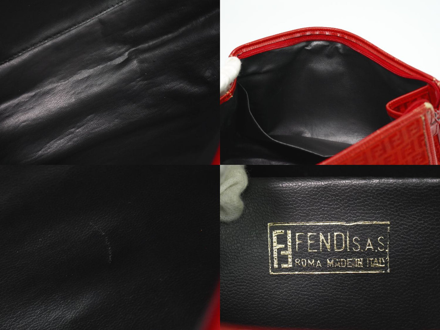 FENDI ズッキーノ クラッチバッグ レッド